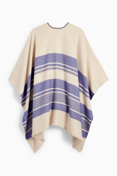 Femmes - Poncho - à rayures - violet