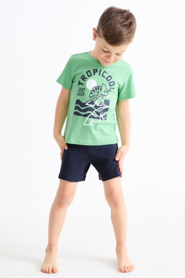 Dzieci - Kameleon - letnia piżama - 2-części - zielony