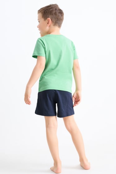 Kinder - Chamäleon - Shorty-Pyjama - 2 teilig - grün