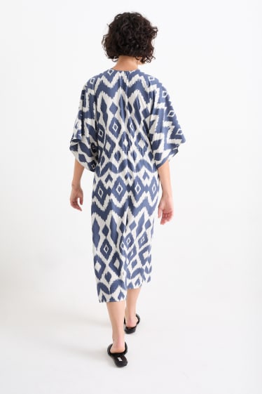 Dames - Kimono - met patroon - donkerblauw