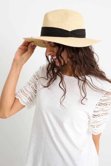 Women - Straw hat - beige