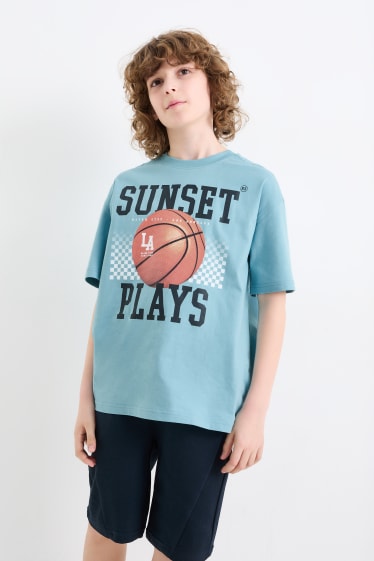Children - Basketball - short sleeve T-shirt - blue
