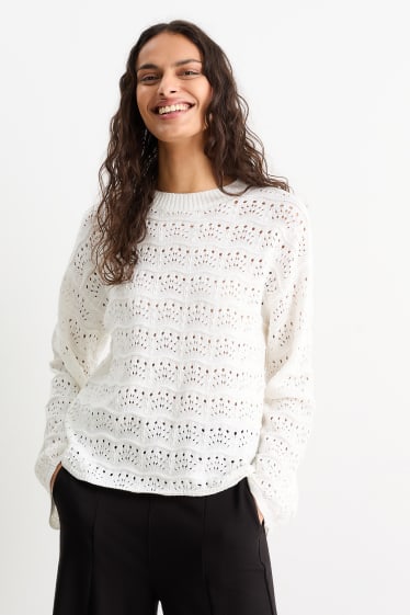 Damen - Pullover - weiß