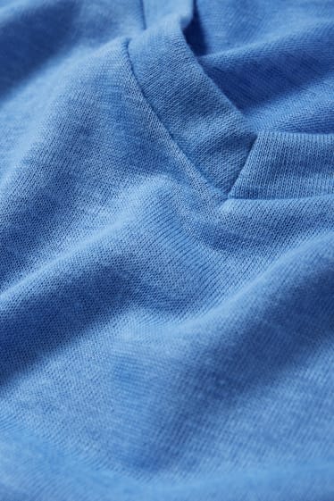 Dames - T-shirt met V-hals - blauw