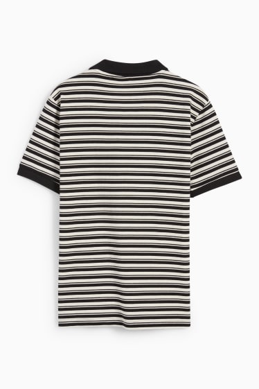 Men - Polo shirt - striped - dark blue / white