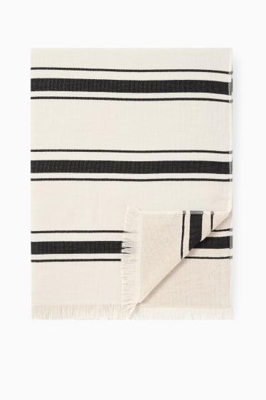 Kobiety - Ręcznik plażowy - w paski- 80 x 160 cm - jasny beż