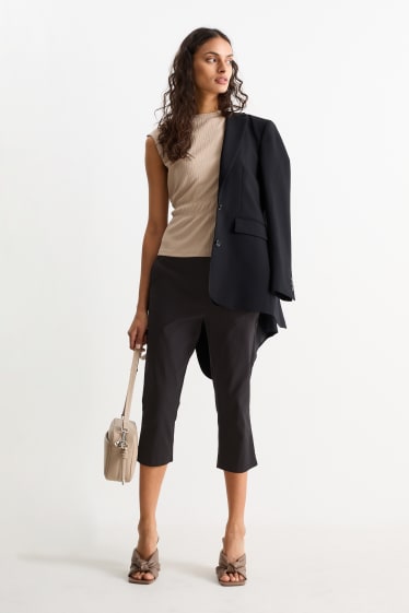 Femmes - Pantalon corsaire - mid waist - slim fit - noir