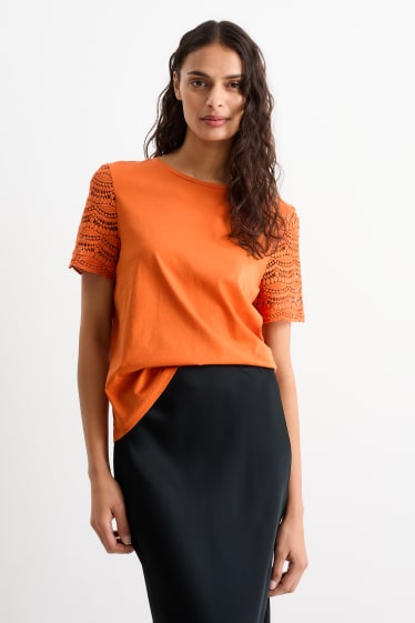 Femmes - T-shirt - orange foncé