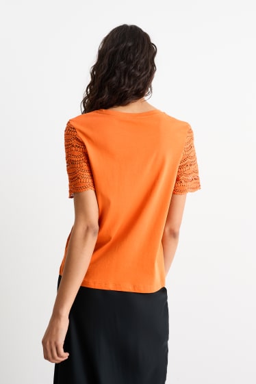 Kobiety - T-shirt - ciemnopomarańczowy