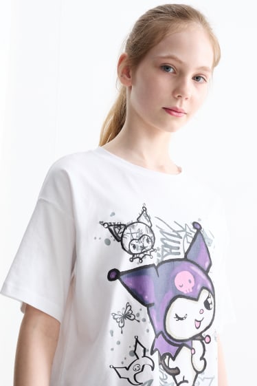 Children Girls - Kuromi - short sleeve T-shirt - white