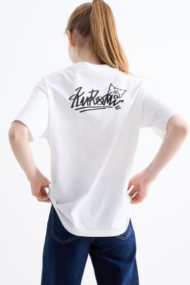 Children Girls - Kuromi - short sleeve T-shirt - white