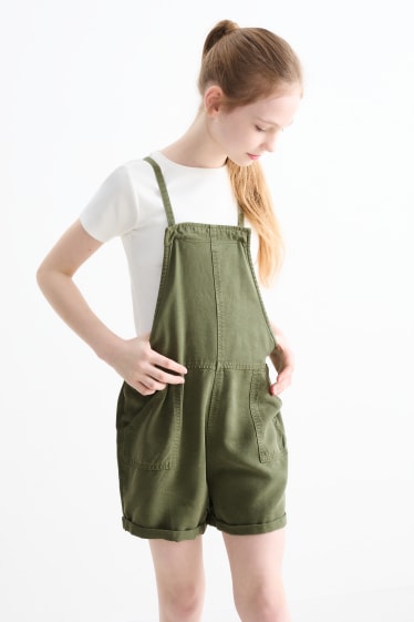 Children - Set - T-shirt and dungarees - 2 piece - green