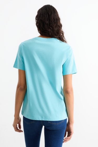 Dames - Basic T-shirt - turquoise