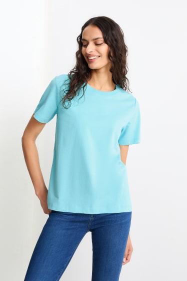Damen - Basic-T-Shirt - türkis