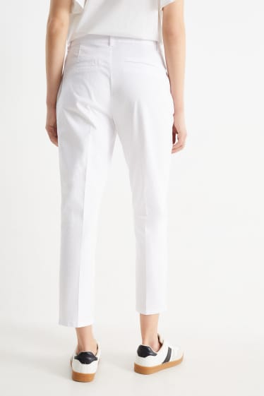 Women - Chinos - mid-rise waist - tapered fit - white