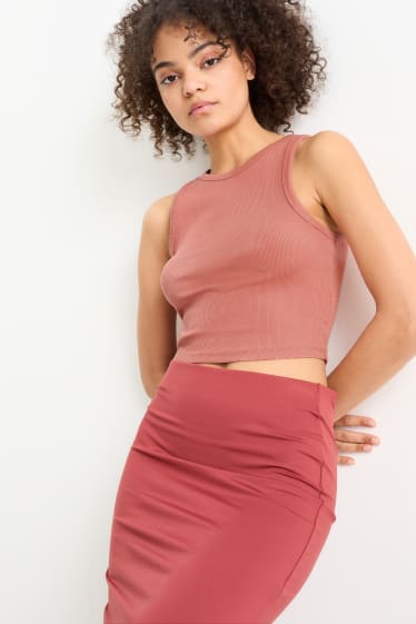 Teens & young adults - CLOCKHOUSE - cropped top - dark rose