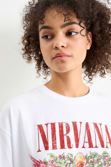 Damen - CLOCKHOUSE - T-Shirt - Nirvana - weiss