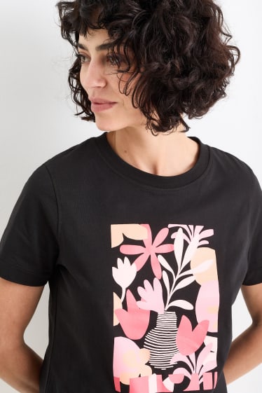 Dames - T-shirt - zwart