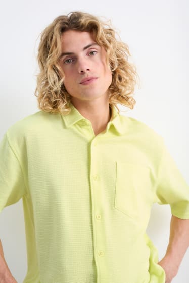 Men - Shirt - regular fit - kent collar - yellow