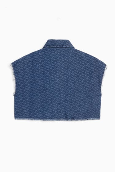 Femei - Bluză din denim polițist - cu model - denim-albastru