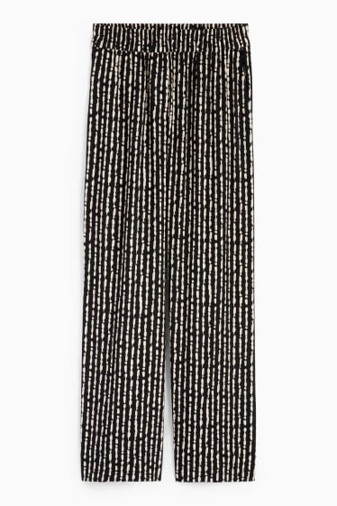 Mujer - Pantalón de tela - high waist - wide leg - estampado - negro