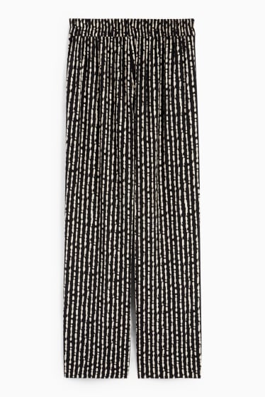 Mujer - Pantalón de tela - high waist - wide leg - estampado - negro