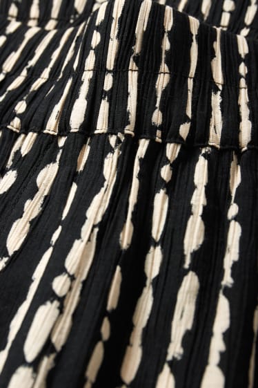 Mujer - Pantalón de tela - high waist - wide leg - estampado - negro