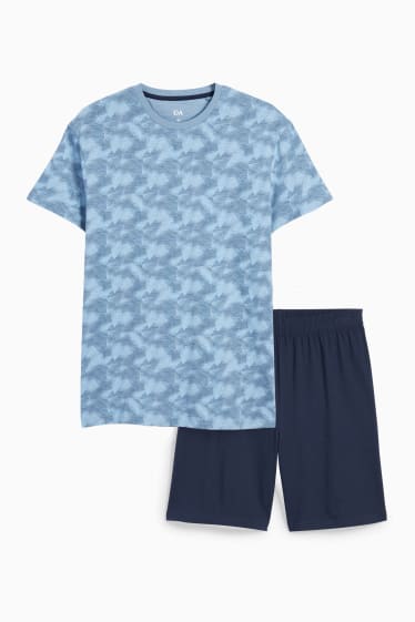 Herren - Shorty-Pyjama - blau