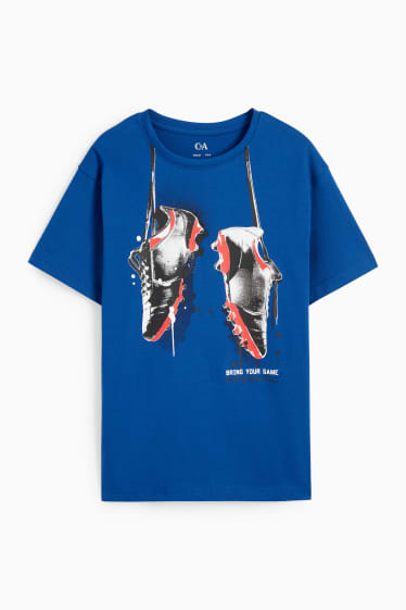 Dzieci - Buty do piłki nożnej - koszulka z krótkim rękawem - niebieski