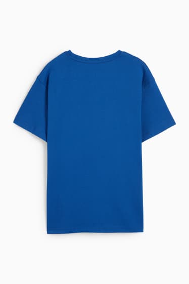 Dětské - Motiv kopaček - tričko s krátkým rukávem - modrá