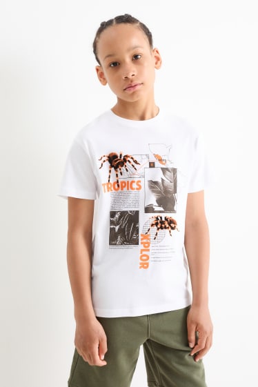 Kinder Jungen - Multipack 3er - Dschungel - Kurzarmshirt - weiß