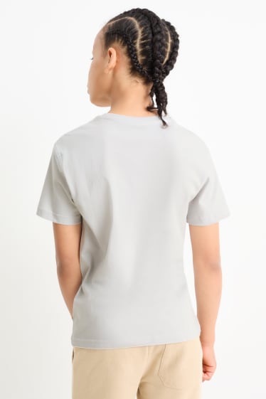 Kinder Jungen - Surfer - Kurzarmshirt - hellgrau
