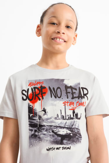 Niños - Surfista - camiseta de manga corta - gris claro