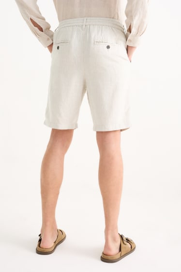 Hombre - Shorts - mezcla de lino - beige claro