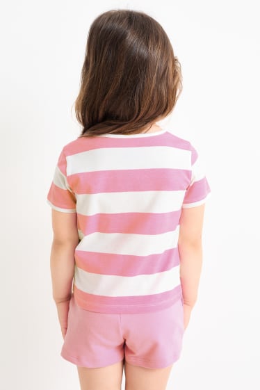 Kinder Mädchen - Multipack 2er - Minnie Maus - Kurzarmshirt mit Knotendetail - rosa