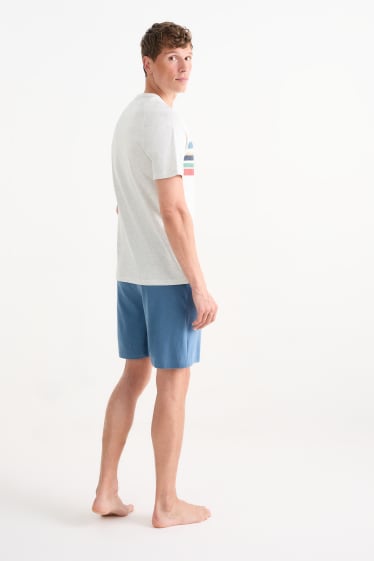 Hommes - Pyjashort - bleu  / beige