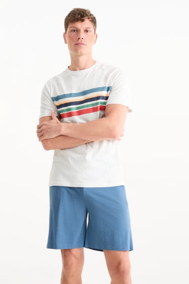 Men - Short Pyjamas - blue / beige