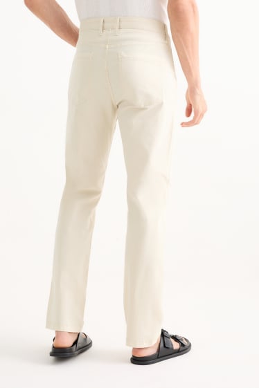 Hommes - Pantalon - regular fit - blanc crème