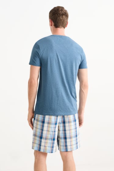 Mężczyźni - Letnia piżama - jasnoniebieski