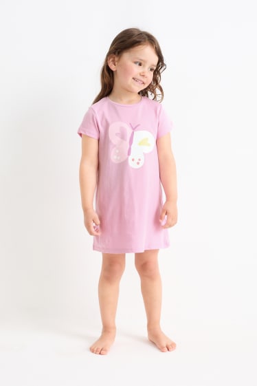 Nen/a - Paquet de 2 - papallona - camisa de dormir - lila/blanc