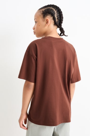 Niños - Palmeras - camiseta de manga corta - marrón oscuro