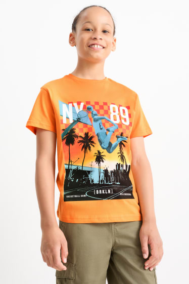 Children - Basketball - short sleeve T-shirt - orange