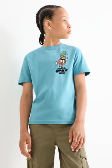 Niños - Piña - camiseta de manga corta - azul