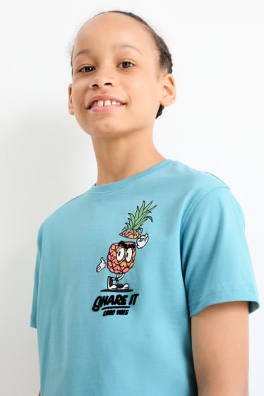 Children - Pineapple - short sleeve T-shirt - blue