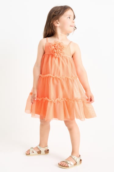 Kinder Mädchen - Kleid - orange
