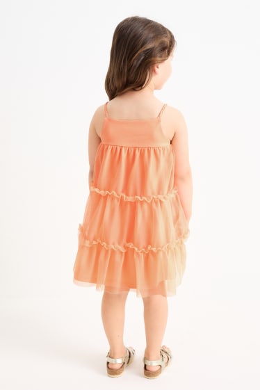 Kinder Mädchen - Kleid - orange