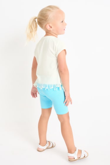 Niños - Lilo & Stitch - conjunto - camiseta de manga corta y pantalón de ciclista - 2 piezas - blanco roto