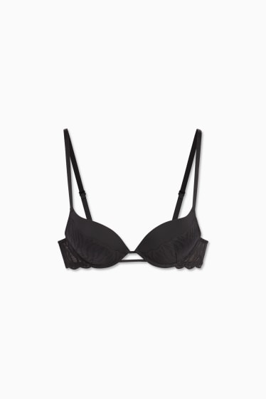 Femmes - Soutien-gorge avec armatures - DEMI - push-up - noir