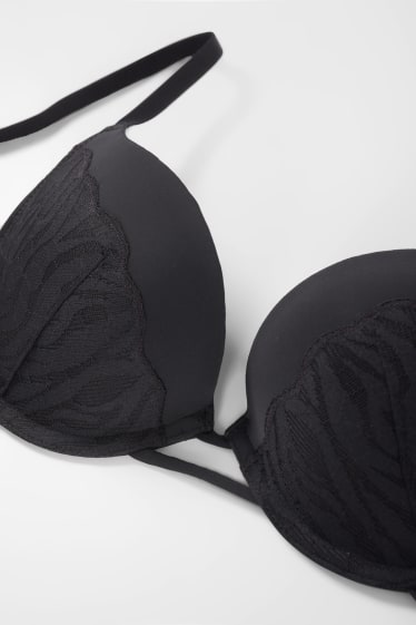 Femmes - Soutien-gorge avec armatures - DEMI - push-up - noir