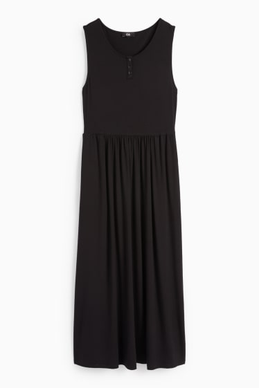 Damen - Basic-Viskose-Kleid - schwarz